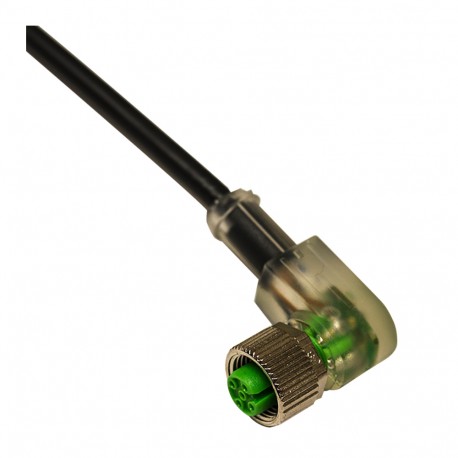 CD12M/DB-100C1 - CD12M/DB-100C1 MICRO DETECTORS Connector Female M12 90° c/led DECOUT 4 poles cable PVC 10m