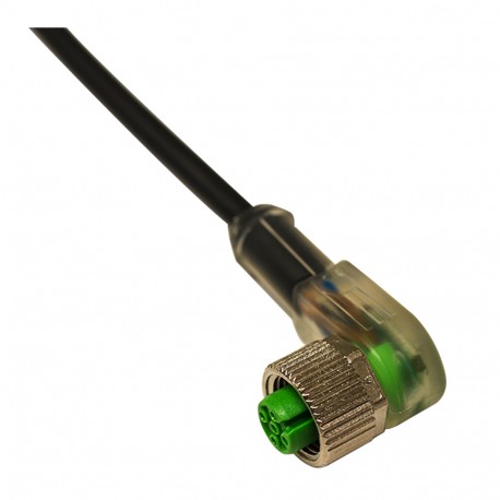 CD12M/NA-020C1 - CD12M/NA-020C1 MICRO DETECTORS Connector Female M12 90° c/led NPN N0 3 poles cable PVC 2m