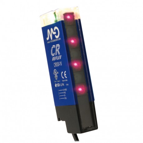 CR0/BP-1V - CR0/BP-1V MICRO DETECTORS Retroreflecive Polarized Area sensor h 69m, Sensing distance 4,5m PNP NO NC pig-ta..