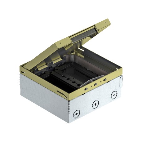 UDHOME4 2M MT U - UDHOME4 2M MT U 7427252 OBO BETTERMANN UDHOME4 floor box, with MT3 module support, freely equippable, brass