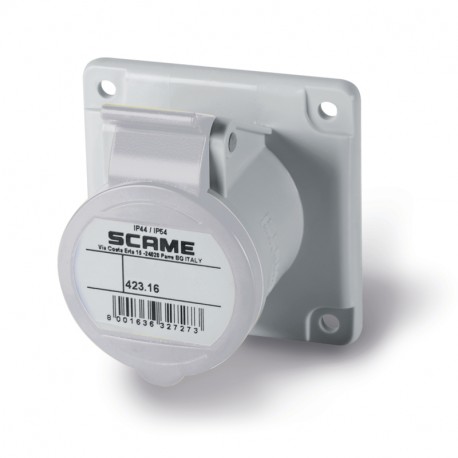 423.16638 - 423.16638 SCAME FLUSH MOUNTING SOCKET IP44 2P+E 16A 8h