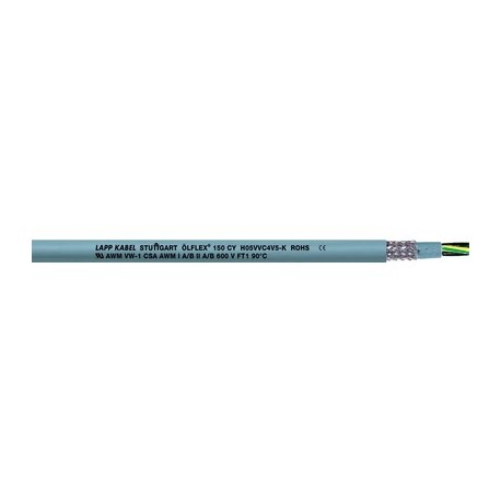 0015702 - 0015702 ÖLFLEX 150 CY 2X1 LAPP Screened and oil-resistant multi-standard cable with H05VVC4V5-K and AWM appr..