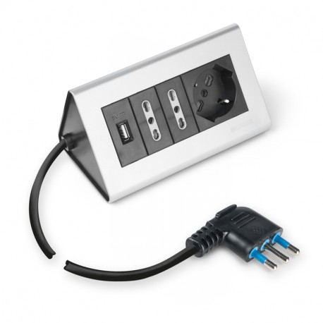 160.5016 - 160.5016 SCAME MULTISOCKET FOR DESK- BLACK