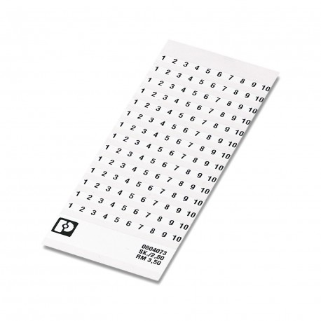 SK3,5/2,8:FORTL.ZAHLEN 61-70 - SK 3,5/2,8:FORTL.ZAHLEN 61-70 0804073:0061 PHOENIX CONTACT Marker for terminal blocks, white, printed horizo..