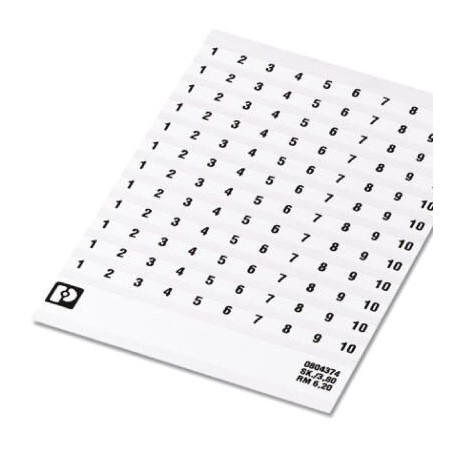 SK6,2/3,8:FORTL.ZAHLEN 81-90 - SK 6,2/3,8:FORTL.ZAHLEN 81-90 0804374:0081 PHOENIX CONTACT Marker card, self-adhesive, horizontally labeled ..