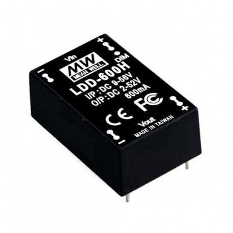 LDD-1000H - LDD-1000H MEANWELL DC-DC Step down LED driver Constant Current (CC), Input 9-56VDC, Output 1A / 2-52VDC, PCB..