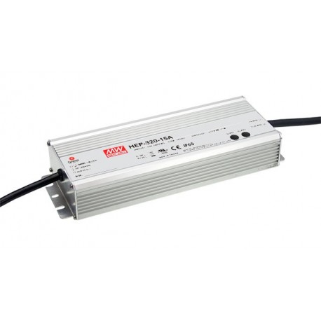 HEP-320-15A - HEP-320-15A MEANWELL AC-DC Single output industrial power supply with PFC, Output 15VDC / 19A, Vo-Io adjust ..