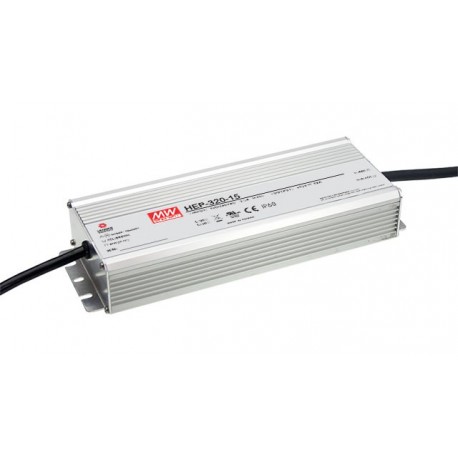 HEP-320-15 - HEP-320-15 MEANWELL AC-DC Single output industrial power supply with PFC, Output 15VDC / 19A, fixed Vo-Io le..