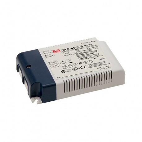 IDLC-45A-1050 - IDLC-45A-1050 MEANWELL AC-DC Constant Current LED Driver (CC) with PFC, Output 43VDC / 1.05A, 2 in 1 dimming..