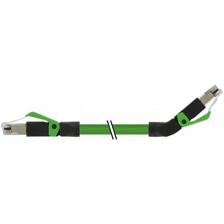7000-74321-8001500 - 7000-74321-8001500 MURRELEKTRONIK RJ45 male 0° / RJ45 male 45° up, Ethernet PVC 2x2xAWG22 shielded green UL/..
