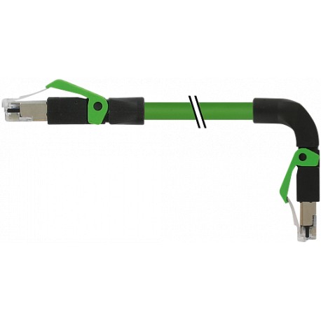 7000-74347-7960350 - 7000-74347-7960350 MURRELEKTRONIK RJ45 male 0° / RJ45 male 90° down, Ethernet PUR 2x2xAWG22 shielded green U..