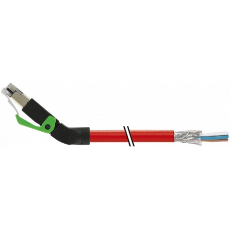 7000-74121-7920300 - 7000-74121-7920300 MURRELEKTRONIK RJ45 male 45° up, with cable, Ethernet PUR 2x2xAWG22 shielded red UL,CSA+d..