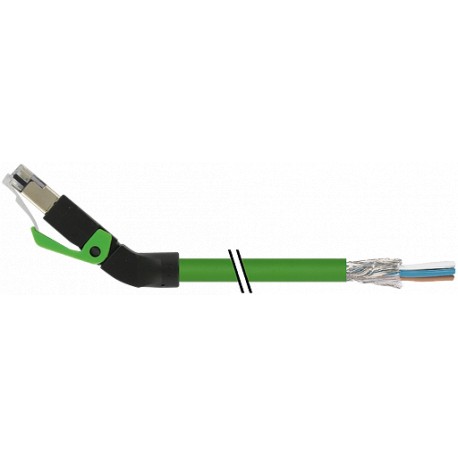 7000-74121-7960150 - 7000-74121-7960150 MURRELEKTRONIK RJ45 male 45° up, with cable, Ethernet PUR 2x2xAWG22 shielded green UL,CSA..