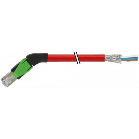 7000-74161-7920150 - 7000-74161-7920150 MURRELEKTRONIK RJ45 male 45° left, with cable, Ethernet PUR 2x2xAWG22 shielded red UL,CSA..