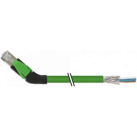 7000-74181-7960060 - 7000-74181-7960060 MURRELEKTRONIK RJ45 male 45° right, with cable, Ethernet PUR 2x2xAWG22 shielded green UL/..