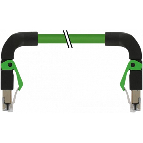 7000-74489-7960060 - 7000-74489-7960060 MURRELEKTRONIK RJ45 male 90°down /RJ45 male 90°down Ethernet PUR 2x2xAWG22 shielded green..