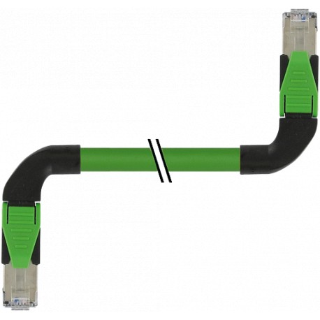 7000-74549-7960100 - 7000-74549-7960100 MURRELEKTRONIK RJ45 male 90°left /RJ45 male 90°left Ethernet PUR 2x2xAWG22 shielded green..