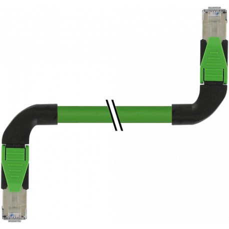 7000-74549-7960300 - 7000-74549-7960300 MURRELEKTRONIK RJ45 male 90°left /RJ45 male 90°left Ethernet PUR 2x2xAWG22 shielded green..