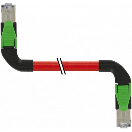 7000-74589-7920150 - 7000-74589-7920150 MURRELEKTRONIK RJ45 male 90°right /RJ45 male 90°right Ethernet PUR 2x2xAWG22 shielded red..