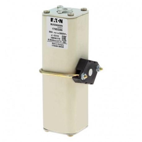 FUSE 50A 3000V 1BKN/170 AR - FUSE 50A 3000V 1BKN/170 AR 170E5266 EATON ELECTRIC Fuse-link, high speed, 50 A, AC 3000 V, size 1, aR, IEC, ..