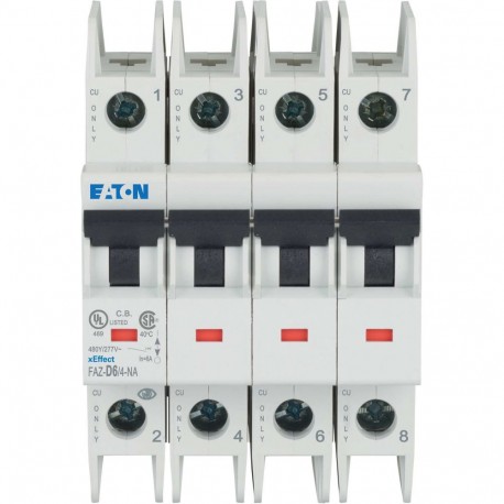 FAZ-D6/4-NA - FAZ-D6/4-NA 190831 Y7-190831 EATON ELECTRIC Miniature circuit breaker (MCB), D6, 4 poles, NA
