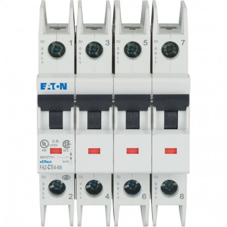 FAZ-C1/4-NA - FAZ-C1/4-NA 190917 Y7-190917 EATON ELECTRIC Miniature circuit breaker (MCB), C1, 4 poles, NA