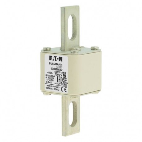 FUSE 400A 690V 1FU/90 AR UC - FUSE 400A 690V 1FU/90 AR UC 170M4612 EATON ELECTRIC Fuse-link, high speed, 400 A, AC 690 V, size 1, 53 x 69 ..
