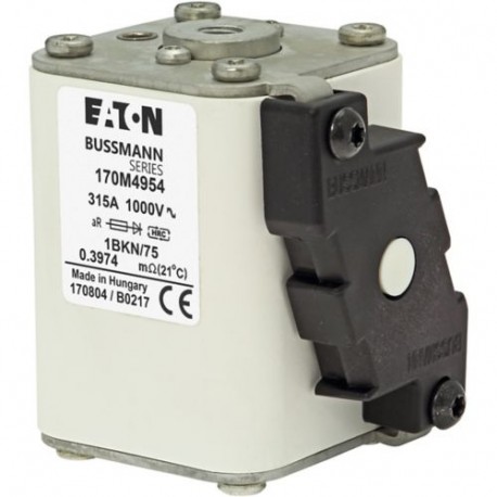 FUSE 315A 1000V 1BKN/75 AR - FUSE 315A 1000V 1BKN/75 AR 170M4954 EATON ELECTRIC Fuse-link, high speed, 315 A, AC 1000 V, size 1, 52 x 69 ..