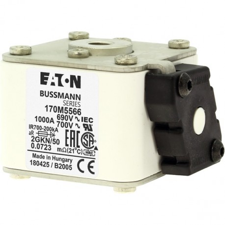 FUSE 1100A 600V 2FKE/90 AR UC - FUSE 1100A 600V 2FKE/90 AR UC 170M5667 EATON ELECTRIC Fuse-link, high speed, 1100 A, AC 600 V, size 2, 61 x ..