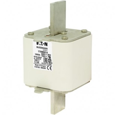 FUSE 2800A 1100V 23BKN/80AR - FUSE 2800A 1100V 23BKN/80AR 170M6829 EATON ELECTRIC Fuse-link, high speed, 2800 A, AC 1100 V, 2 x size 3, 74..
