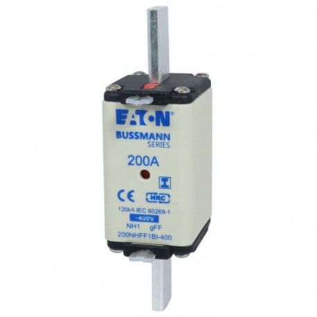 EATON 200A 400V GFF 1 NH FUSE - EATON 200A 400V GFF 1 NH FUSE 200NHFF1BI-400 EATON ELECTRIC Fuse-link, LV, 200 A, AC 400 V, NH1, gFF, IEC, d..