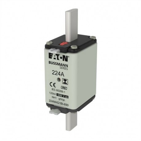 224NHG1BI-690 - 224NHG1BI-690 EATON ELECTRIC Fuse-link, LV, 224 A, AC 690V, NH1, gL/gG, IEC, dual indicator, insulated gripp..