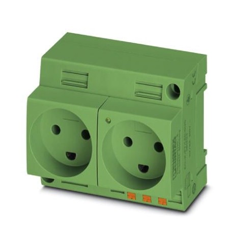 EO-K/PT/LED/DUO/GN - EO-K/PT/LED/DUO/GN 0804124 PHOENIX CONTACT Double socket