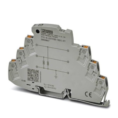 TTC-6-2XTVSD-12DC-PT - TTC-6-2XTVSD-12DC-PT 2906807 PHOENIX CONTACT Fine surge protection for two signal wires with common referenc..