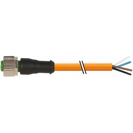 7000-12221-8460150 - 7000-12221-8460150 MURRELEKTRONIK M12 female 0° with cable PUR 4x0.34 orange UL/CSA + robot + drag chain 1,5m