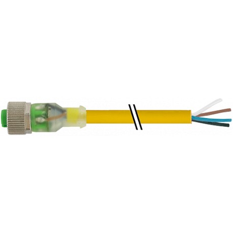 7000-12231-0240500 - 7000-12231-0240500 MURRELEKTRONIK M12 female 0° with cable 3LED PUR 4x0.34 yellow UL/CSA 5m