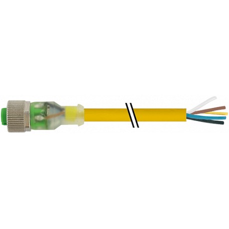 7000-12251-0350300 - 7000-12251-0350300 MURRELEKTRONIK M12 female 0° with cable 3LED PUR 5x0.34 yellow UL/CSA + drag chain 3m