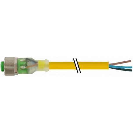 7000-12261-0231000 - 7000-12261-0231000 MURRELEKTRONIK M12 female 0° with cable LED PUR 3x0.34 yellow UL/CSA 10m