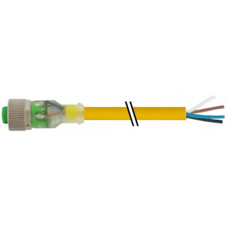 7000-12281-0131000 - 7000-12281-0131000 MURRELEKTRONIK M12 female 0° with cable + LED PVC 3X0.34 yellow UL/CSA 10m