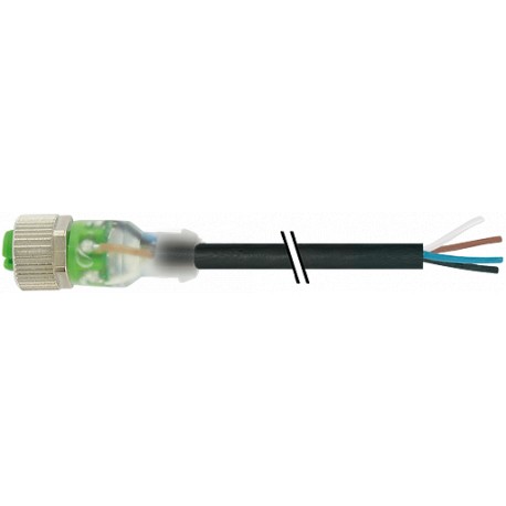 7000-12281-6230150 - 7000-12281-6230150 MURRELEKTRONIK M12 female 0° with cable LED PUR 3x0.34 black UL/CSA 1,5m