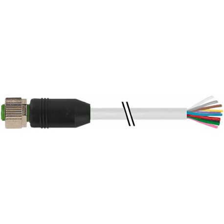 7000-19041-3010500 - 7000-19041-3010500 MURRELEKTRONIK M12 female 0° with cable PUR 12x0.25 5.0m