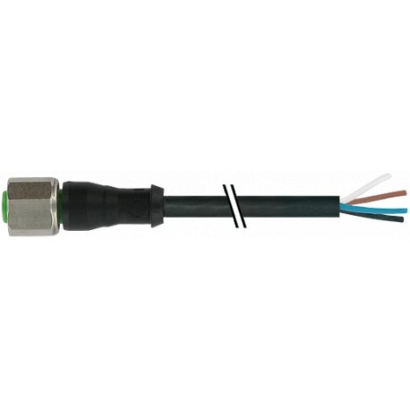 7004-12221-6140500 - 7004-12221-6140500 MURRELEKTRONIK M12 female 0° with cable V4A PVC 4X0.34 black UL/CSA 5m