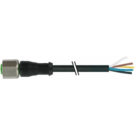 7004-12241-6250500 - 7004-12241-6250500 MURRELEKTRONIK M12 female 0° with cable V4A PUR 5x0.34 black UL/CSA 5m