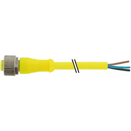 7030-12241-1261000 - 7030-12241-1261000 MURRELEKTRONIK M12 female 0° with cable AIDA PUR 5x0.34 yellow UL/CSA + drag chain 10m