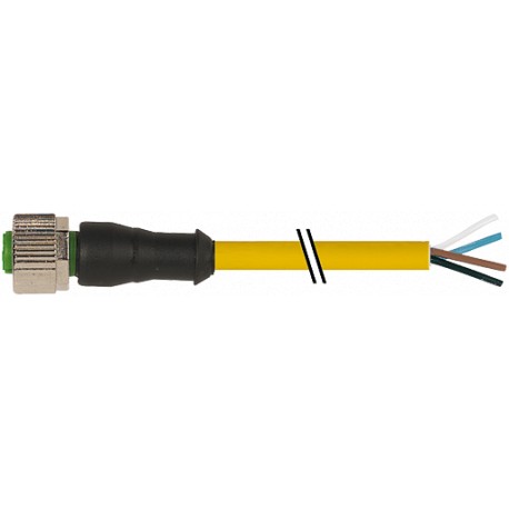 7700-12221-U040750 - 7700-12221-U040750 MURRELEKTRONIK M12 female 0° with cable TPE 4x22AWG yellow UL/CSA, ITC/PLTC 7,5m