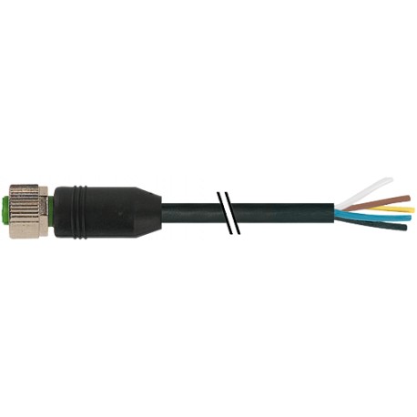 7999-12241-6381500 - 7999-12241-6381500 MURRELEKTRONIK M12 female 0° with cable PUR 5X0.75 black UL/CSA, drag chain 15m