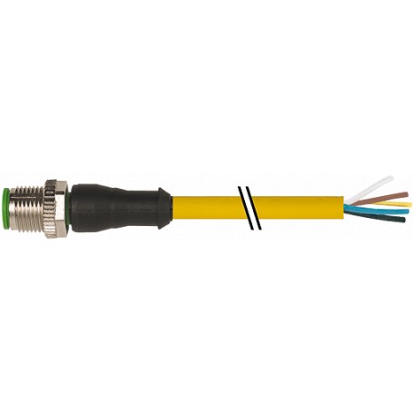 7000-12041-0550300 - 7000-12041-0550300 MURRELEKTRONIK M12 male 0° with cable PUR 5x0.34 yellow UL/CSA + robot + drag chain 3m