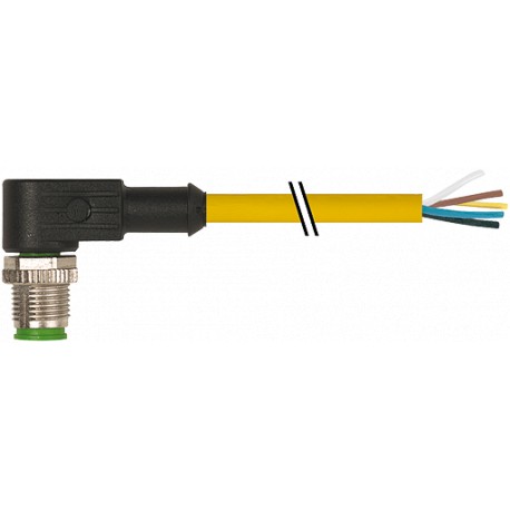 7000-12121-0350500 - 7000-12121-0350500 MURRELEKTRONIK M12 male 90° with cable PUR 5X0.34 yellow UL/CSA, drag chain 5m