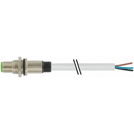 7000-13607-2150300 - 7000-13607-2150300 MURRELEKTRONIK M12 male receptacle A-cod. with cable rear mount PVC 4x0.34 gray UL/CSA 3m