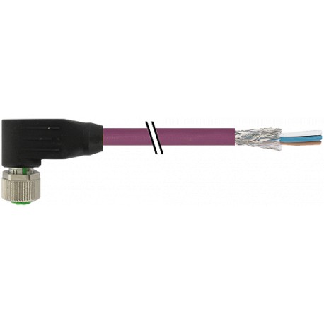 7000-14045-8030200 - 7000-14045-8030200 MURRELEKTRONIK M12 female 90° B-coded with cable 4p. PUR AWG24 + AWG22 shielded violet UL..